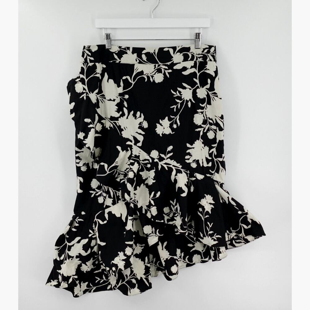 Johanna Ortiz x H&M Floral Skirt 14 Black Flounced Frill Flamenco Lola Rumba - Picture 2 of 15